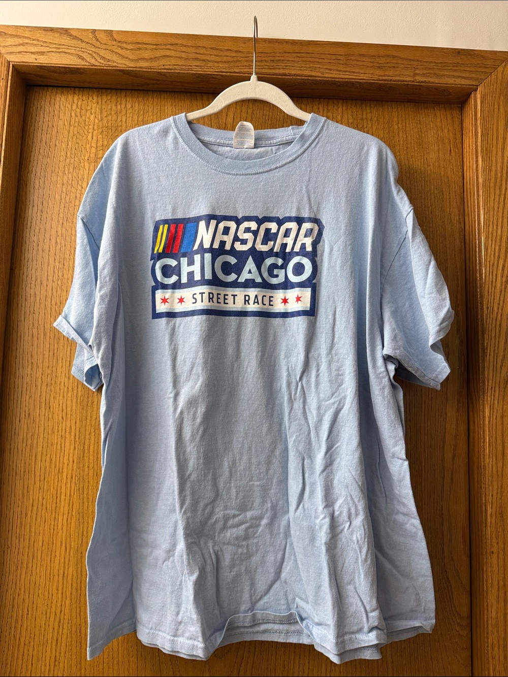 Nascar Light Blue Chicago Street Race Graphic Tee